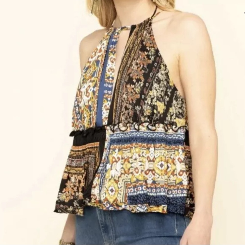 Free People Bellini Multicolor Halter Tank Top